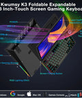 Dope 82 Key Mechanical Keyboard Featuring A Massive 13 Inch Foldable Touchscreen Monitor with RGB lighting and USB ports.