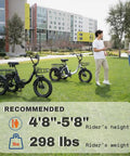 Electric Tricycle For Adults With Fat Tires Folding Three Wheeler E Bike Step Through Etrike With Removable Battery And Large Basket Peak 700W And 1100W Power, shown on grass with rider height 4'8"-5'8" and 298 lb capacity
