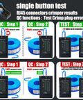 Image showing Go To RJ45 RJ11 RJ12 Cable Tester For Cat5 Cat5E Cat6 Cat6A POE With Remote Viewing And Wire Mapping in use, highlighting testing steps.