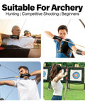 Archery Gloves 2 Pack Leather Three Finger Guard For Youth And Adults Left Or Right Hand Shooting Gear in use by archers
