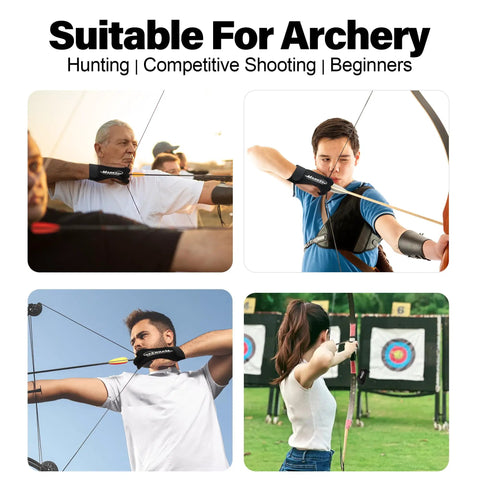 Archery Gloves 2 Pack Leather Three Finger Guard For Youth And Adults Left Or Right Hand Shooting Gear in use by archers