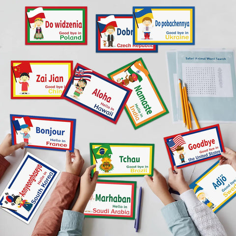 30 Pieces Greetings From Around The World Language Cutouts For Classroom Decor And Multicultural Learning Materials Kid Friendly