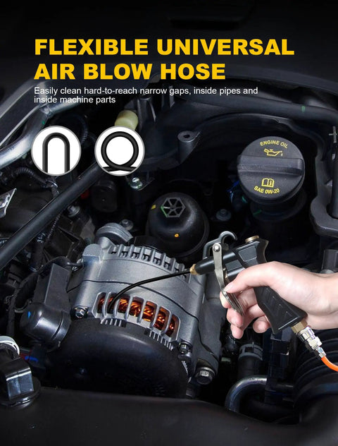Must Have Heavy Duty Air Blow Gun With Brass Adjustable Nozzle cleaning car engine, ideal for dedusting narrow gaps