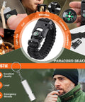 12 In 1 Outdoor Survival Kit For Camping And Hiking Enthusiasts Be Ready Lifesaving Gear With Compass Fire Starter Bracelet