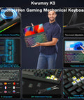 Dope 82 Key Mechanical Keyboard Featuring A Massive 13 Inch Foldable Touchscreen Monitor with Adjustable Stand and RGB Backlighting.