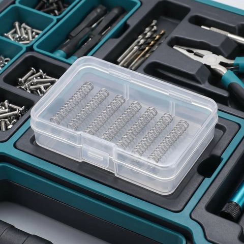 Premium 10 Pcs 304 Stainless Steel Compression Springs Kit with Tough Durable Extension Coils For Home Repairs And Workshop DIY Jobs Featuring Rust Resistant Memory Metal Assorted Sizes For Versatile Mechanical Work, in plastic case