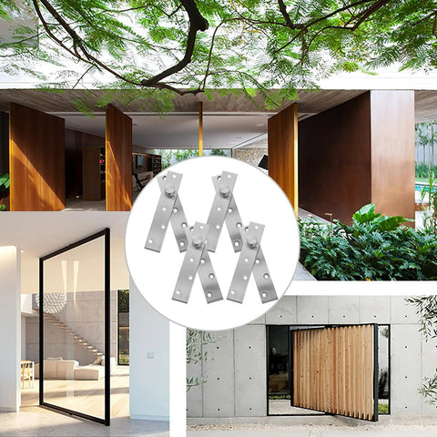 Hidden Pivot Door Hinges Set Of 4 Stainless Steel Sleek Rust Resistant Invisible Door Hardware With Adjustable Rotation Angles