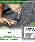 Person installing Heavy Duty Weed Barrier Fabric 3 Ft By 50 Ft Woven Landscape Ground Cover Mat using landscape staples