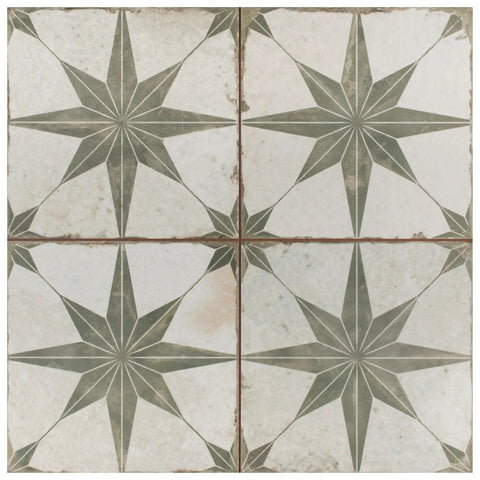 Kings Star Sage Seventeen And Five Eighths Inch Ceramic Floor And Wall Tile With Glazed Low Sheen Finish And Subtle Texture PEI IV