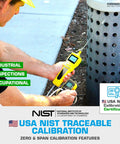 Person using CO Detector With Built In Pump For Easy Air Sampling No Joke 0 To 1000 PPM Range USA NIST Calibrated USB Rechargeable.