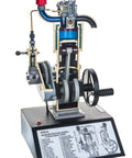 Hands On 4 Stroke Diesel Hand Crank Engine Model For Education With Movable Parts Demonstrating Crankshaft Piston Valves And Glow Plug 16 Inch Tall