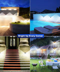 Dope Solar Outdoor Lights 6 Pack With Motion Sensor IP65 Waterproof 100 LED 3 Modes lighting homes at night