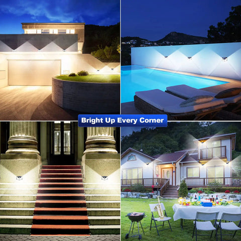 Dope Solar Outdoor Lights 6 Pack With Motion Sensor IP65 Waterproof 100 LED 3 Modes lighting homes at night