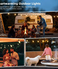 Outdoor String Lights 150 Ft Commercial Grade Waterproof Patio Lights With Shatterproof Bulbs And 5 Spares, 2700K Warm S14 in cozy lifestyle settings