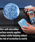 Pro Grade Microfiber Applicator Pads 2 Pack With Ultra Soft Foam Core for easy wax sealant dressing application on car surface