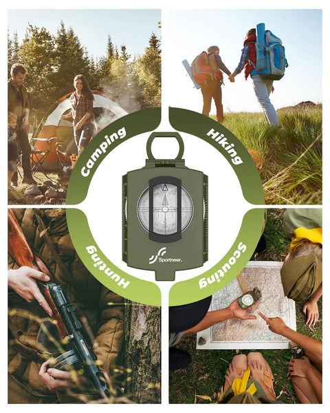 Rugged Lensatic Sighting Compass with Carrying Bag Waterproof and Shakeproof Army Green High Precision Readings from a Rear Sight Lens