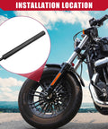 Harley Davidson Wheel Bearing Race Tool For FL 1973 To 1999 Outer Tapered Race Removal And Installer shown next to a motorcycle wheel