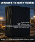 Heavy Duty Scissor Lift Cover 75 X 34 X 87 Inch Tough As Nails Aerial Guard with reflective strips for safety.