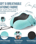 Travel Neck Pillow With Oversized Privacy Hood For Long Flights And Quick Naps On The Go Adjustable Chin And Neck Support With Drawstring And Buckle For Planes Trains Cars And Office Breaks, cotton fabric