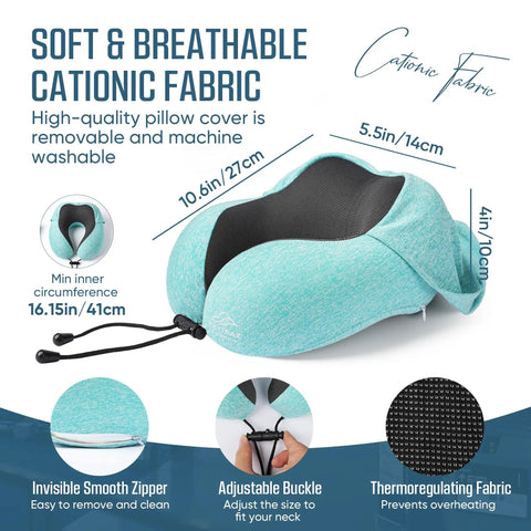 Travel Neck Pillow With Oversized Privacy Hood For Long Flights And Quick Naps On The Go Adjustable Chin And Neck Support With Drawstring And Buckle For Planes Trains Cars And Office Breaks, cotton fabric