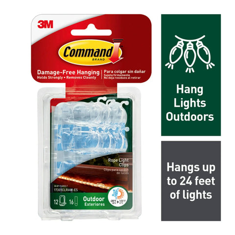 Clear Outdoor Rope Light Clips 3 Pack 36 Clips Total For Weather Resistant Damage Free Hanging Of Holiday Lights Rope Lights And Outdoor String Lights No Holes Or Mess Easy Install With Clean Removal.