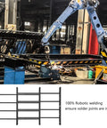 Real Deal Heavy Duty Tubular Steel Window Security Bars With Tamper Proof Mounting Hardware Adjustable Width Design And Rust Resistant Finish being welded by robotic arm in factory.