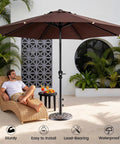 Beefy 22 Pound Heavy Duty Outdoor Umbrella Base With Weather Resistant Resin, Rust Proof Coating And Bronze Finish in garden