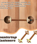 Heavy Duty Countertop Connector Bolts M8x80mm Full Threading Steel Studs With Hex Nuts And Half Moon Washers Built Damn Tough For Rock Solid Counter Assembly No Fuss Pro Level Joiner Kit showcasing threaded rod and hardware in wood