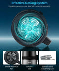 Effective Cooling System of Smooth Sippin Water Distiller features 5-blade aluminum fan and stainless steel condensing coil.