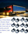 Heavy Duty Marker Light Bracket Three Quarter Inch Round L Mount set near illuminated truck at night