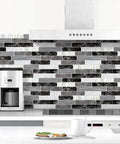 Kitchen with Peel And Stick Backsplash Wallpaper For Kitchen And Bathroom, Waterproof Self Adhesive Removable Tile Contact Paper