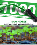 16 Inch Watering Wand With 1000 Holes And Thumb On Off Control Detachable Seedling Head Heavy Duty Garden Sprayer Wand