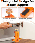 Door Mounting Jig For Cabinets That Lets You Hold Drill And Secure With One Tool No Extra Hands Needed, shown in use with cabinet.
