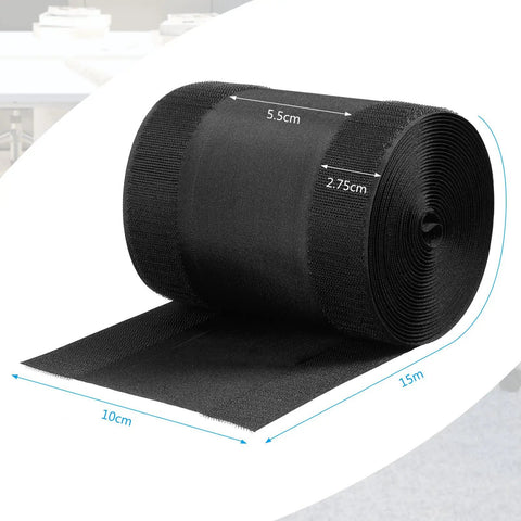 Black Cord Cover Floor Cable Protector For Carpet 4 Inches Wide By 50 Feet Long Easy Cut To Fit with dimensions shown