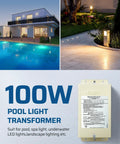 Plug And Play 100W Pool Light Transformer 120V AC To 12V 13V 14V AC Multi Tap Low Voltage Power Supply For Pool Lights