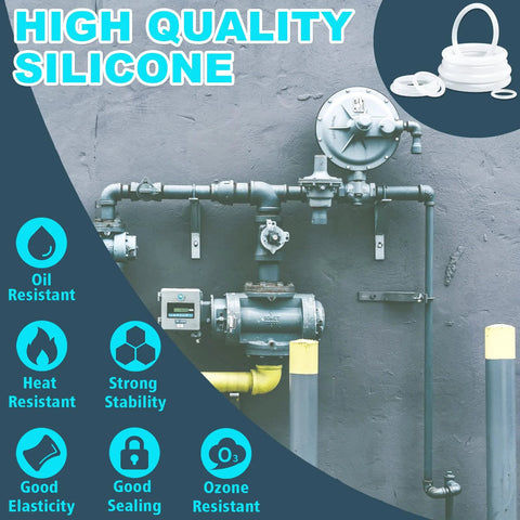Front view: Silicone O-ring assortment kit with pick and hook, 32 sizes, 1228 pcs, white VMQ seals