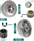 325 Pitch 7 Tooth Sprocket Clutch Drum Assembly With Needle Bearing Washer E Clip And Worm Gear Kit For MS261 MS270 MS271 MS271C MS280 Chainsaws Replacement Parts showing dimensions