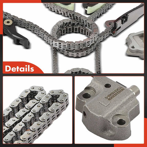 Close-up of Engine Timing Chain Kit With Tensioner And Guide For Mopar V6 3.2L And 3.6L Fits Ram Jeep Dodge And Chrysler Cars And SUVs