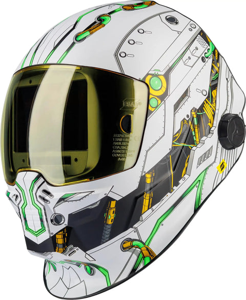 Side view of Sentinel A60 Auto Darkening Welding Helmet with True Color Lens and Ghost Graphic, Boss Grade Shield.