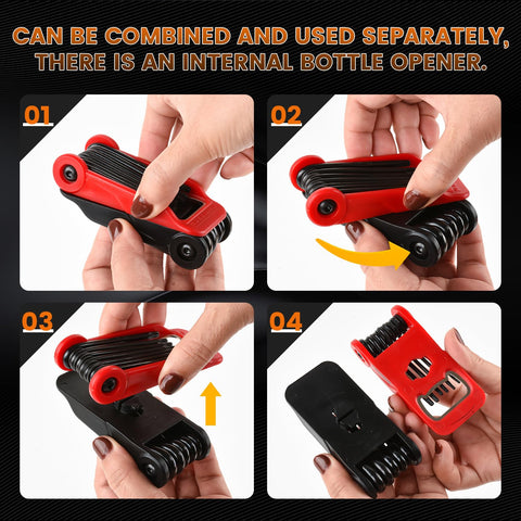 12 Pack Tamper Proof Star Torx Key Set With Folding Design T6 To T40 Chrome Vanadium Security Keys demonstrating use features