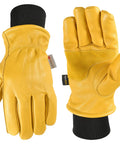 HydraHyde Water Resistant Cowhide Insulated Leather Work Gloves With Reinforced Palm For Grip Like A Boss And 3M Thinsulate Warmth Slip On Knit Wrist XL Size