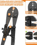 One Eighth Inch Stainless Steel Cable Kit with 14 in wire rope crimping tool details and instructions, labeled levers