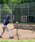 6x6 Foot Baseball Softball Practice Net For Hitting Pitching And Catching With Baseball Tee Includes Bonus Strike Zone Target And Bow Frame Durable Pro Grade 7 Ply Knotless Netting Fiberglass Poles And Ground Stakes
