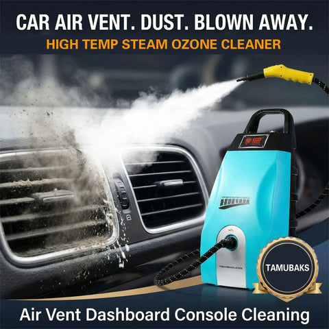 Heavy Duty Steam Rig Knocks Grease And Stuck On Dirt Right Off 2500W High Temp High Pressure Steam Washer cleaning car air vent.