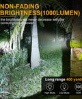 Person using Rechargeable Spotlight Flashlight With Ultra Bright LED Beam Up To 2000000 Lumens IP67 Waterproof Long Run Time outdoors