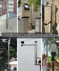 Built Tough Heavy Duty Stainless Steel Security Camera Poles And Outdoor Surveillance Posts For Bullet Dome And Wall Mounted Cams in various settings.
