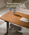 Desktronic HomeOne 60x30 Electric Standing Desk Sit Stand Home Office with walnut laminate surface, touchscreen and memory presets.