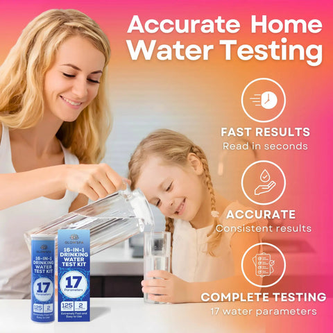 All In One Water Test Kit With 125 Strips For Home Tap And Well Water Quality Check Detects Hardness Lead Iron pH Copper Fluoride Chlorine And More With Fast Easy Accurate Results. 125-strip kit with 2 vials