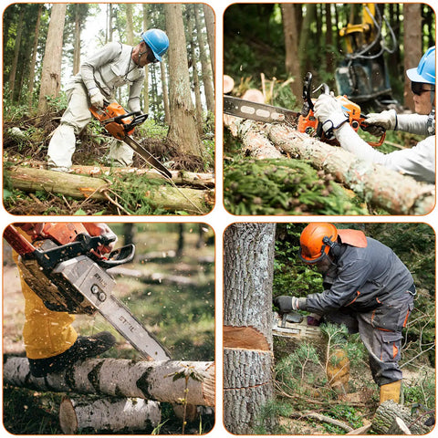 Chainsaw Protection Gloves For Left Hand Back, Cut Resistant EN ISO 11393-4 Class 0, Cow Leather Palm used in forestry work