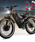 Heavy Duty Dual Motor Electric Bike For Adults Blazing 50 Mph With 5600 Watt Peak Power And 60 Volt 80 Ah Battery, close-up view.